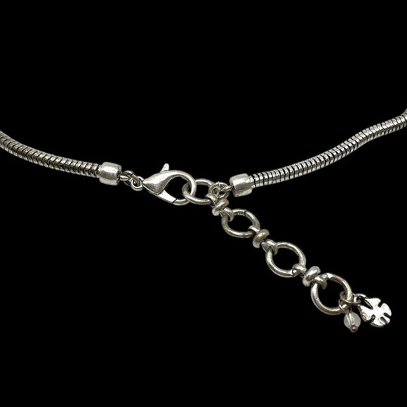 Lucky Brand Necklace Silver Tone Faux Pearl Cabochon Charms Dangle Reversible - Picture 8 of 11